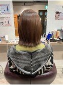 ぱつっとボブ 外ハネボブ 透明感カラー
