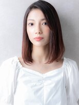 カバーヘア ブリス 川口(COVER HAIR bliss)&nbsp;エンドカラー艶感ストレートかきあげミディアムX川口20代30代