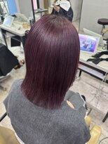 アジールヘア 所沢プロペ通り店(agir hair) ワインレッド ブリーチカラー