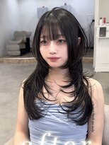 アンド ティグル クマモト(&.TIGRE KUMAMOTO)&nbsp;暗髪レイヤー/小顔カット/艶髪