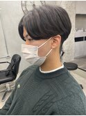毛流れパーマ×センターパート