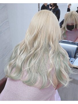 ジルバイジゼル(JILL by GiseL) K_41 ホワイトブロンド×ミントグリーン