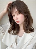大人かわいい似合わせカットこなれミディ美髪外ハネミディ/新宿