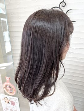 クール ヘアリズム 上田店(COOL Hair rhythm) ピンクグレージュの顔周りレイヤースタイル