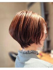 丸み大人ショート/艶髪/髪質改善/オレンジブラウン