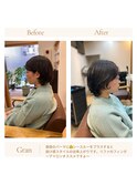 お客様髪質改善データ1573(ショートパーマと前髪)