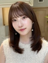 ノイカーム(noi Calm) 顔周りレイヤーカットくびれヘアミルクティーベージュカラー