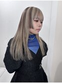 コントラストデザインカラーローライトロングヘア