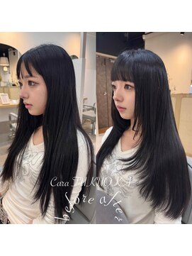 カラ フクオカ(Cara FUKUOKA) レイヤーカット&うる艶水素トリートメント【福岡透明感カラー】