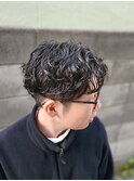 ツーブロック×アイロンパーマ