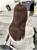 【ブリーチ無しカラー】ラテブラウン×髪質改善縮毛矯正