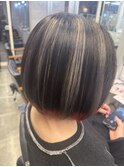 ボブ／デザインカラー/太めハイライト/池袋/裾カラー【たいし】