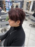 ダークチェリー×波ウェーブ
