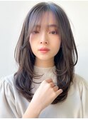 ワンホンレイヤーカットデジタルパーマミルクティーブロンド
