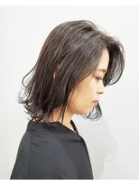 エイム ヘアメイク 横川店(eim HAIR MAKE) ダークグレー×切りっぱミディ