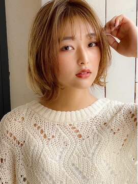 アグ ヘアー ウェイン 山形若宮店(Agu hair wain) 《Agu hair》大人かわいい ショートヘア シースルーバング