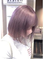 ベレーザ 渋谷(BELEZA)&nbsp;ペールラベンダーカラー×前下がりボブ