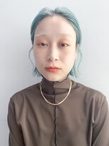 アルバム 銀座(ALBUM GINZA)&nbsp;ストレートボブ_ミニウルフテラコッタくすみブルー_68512