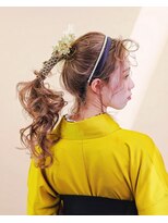 ヘアセット　ポニーテール　卒業式