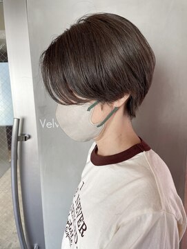 ベルベットヘア 千早店(Velvet hair) ハンサムショート×ダークグレージュ 【福岡聖容】