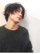 メンズミディアム　質感で攻める☆洗いざらしのセミウェットボブ