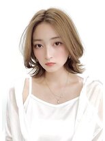 ボブウルフ外国人風カラーココアベージュ透明感20代30代40代銀座