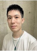 ラフスパイキーショート/黒髪/メンズカット/バーバー/直毛/眉毛