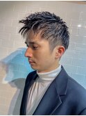 大人の束感ショートスタイル<恵比寿><バーバー><メンズ><理容室>