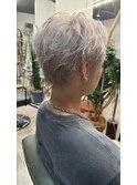 『京都 山科 ルーナ』ホワイトベージュ メンズショート  草木