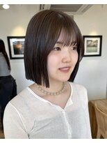 ヘアラウンジ ビーチ 青山 外苑前(hair lounge BEACH) ぷつっとボブ透明感柔らかベージュ