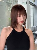 レイヤーボブとラベンダーベージュ