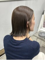 ヘアー アイス 御器所本店(HAIR ICI)&nbsp;軽やか夏ボブ小顔アッシュブラウン似合わせカットベージュカラー