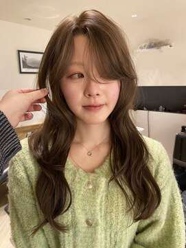 ロングレイヤー/透明感グレージュ