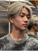 オリーブグレージュメンズアッシュグレージュカラーシルバーヘア