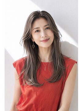 アッシュ 学芸大学店(Ash) ロング/大人女性/グレージュ/髪質改善/白髪ぼかしハイライト