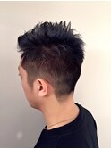 wカラーで青みがけたショートスタイル!