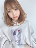 ワンカールボブミディ☆ベージュカラー