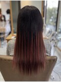 バレイヤージュ　ピンクヘア　ブラウンヘア