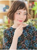シースルーバング前下がり韓国風オン眉ボブc5戸頭20代30代40代