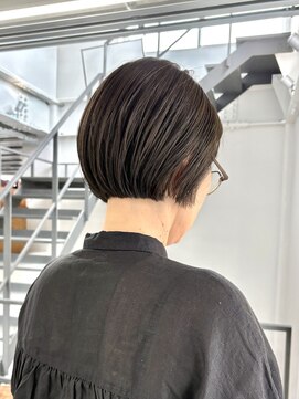 ヘアー アイス 御器所本店(HAIR ICI) 20～50代☆パツっと丸みミニボブ アッシュカラー