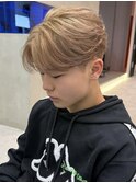 韓国風ミルクティーベージュブラウンカラーグレージュメンズヘア