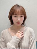 くびれレイヤー/オリーブベージュ/顔周り/シースルー/立川