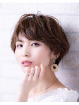 ヘアーアートシフォン 川口東口店(hair art chiffon) ピンクブラウンの切りっぱなしボブのイメチェン大人美髪ヘア