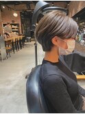 ハンサムショートにブリーチなしグレージュ/大宮/髪質改善