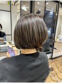 【重山】暗髪ロブヘアエギョモリシースルーバングショートボブ