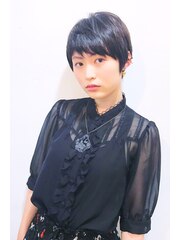 《knit銀座》大人黒髪20代30代40代ハンサムショート丸み前下がり