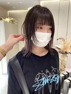 マイル 渋谷(mile) 顔まわりカット×ラベンダーデザインカラー