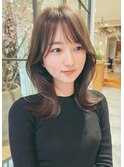 ふんわりカールショコラアッシュ艶感くびれヘアヘルシースタイル