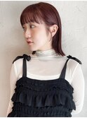 切りっぱなしボブ＋ピンクカラー＋暖色カラー＋10代20代30代