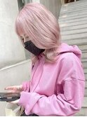 くすみピンクベージュ×くびれミデイ♪伸ばしかけヘア/秋冬人気